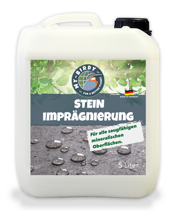 Vorbeugende Hydrophobierung gegen Grünbelag, Moosbefall, Flechtenbildung, Einschmutzung und Frostschäden für alle saugfähigen mineralischen Untergründe.