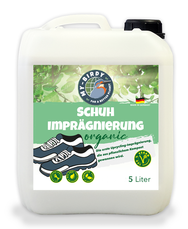 Das erste atmungsaktive und UV-beständige Spezialimprägnierspray für Ihre Schuhe, das rein aus pflanzlichem Kompost gewonnen wird.