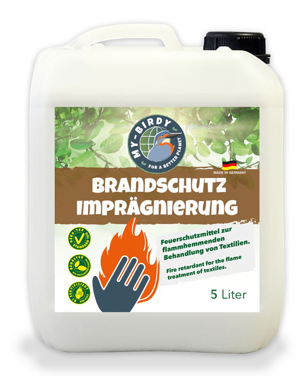 Feuerschutzmittel zur flammhemmenden Behandlung von Textilien.